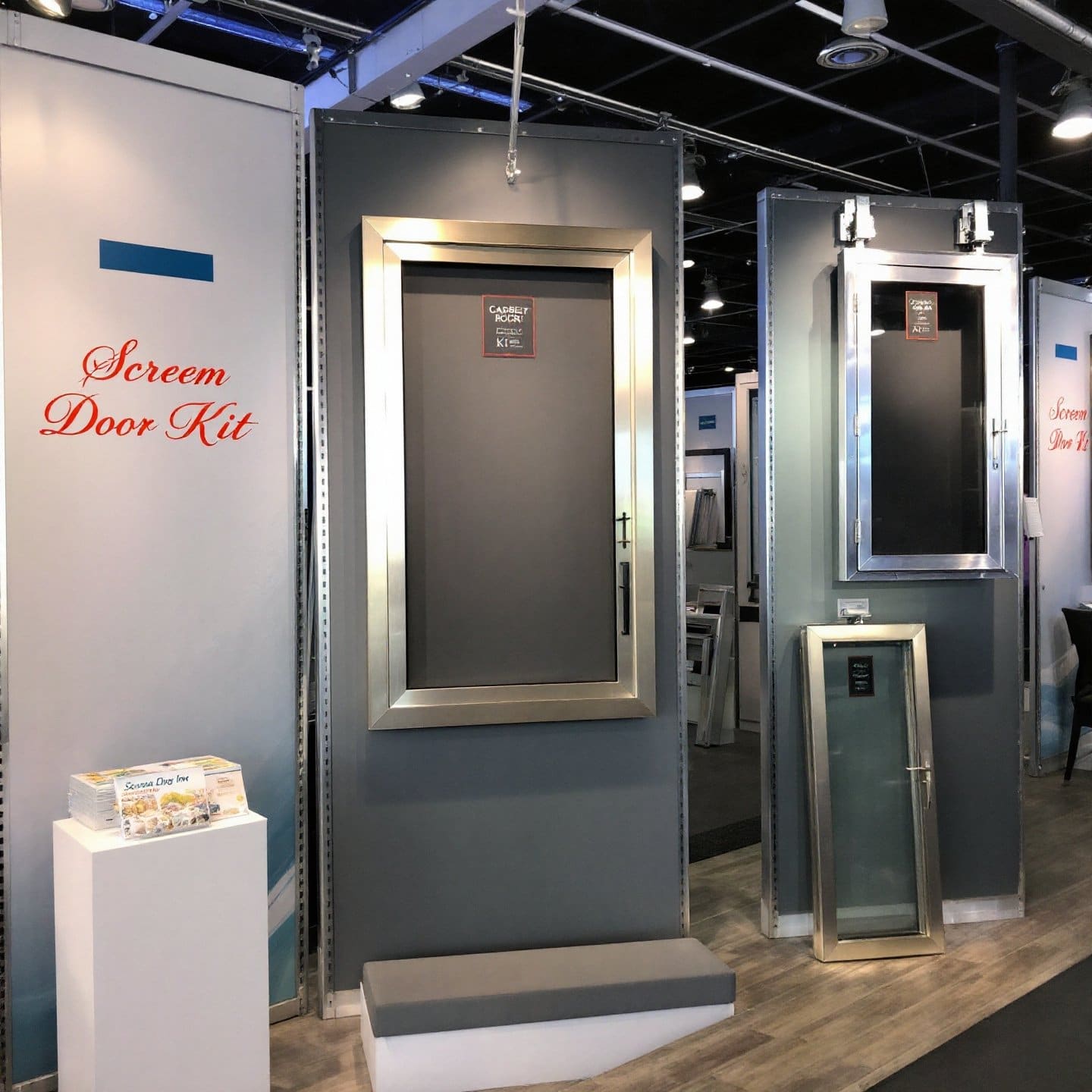 different types of aluminum door frame kits on display