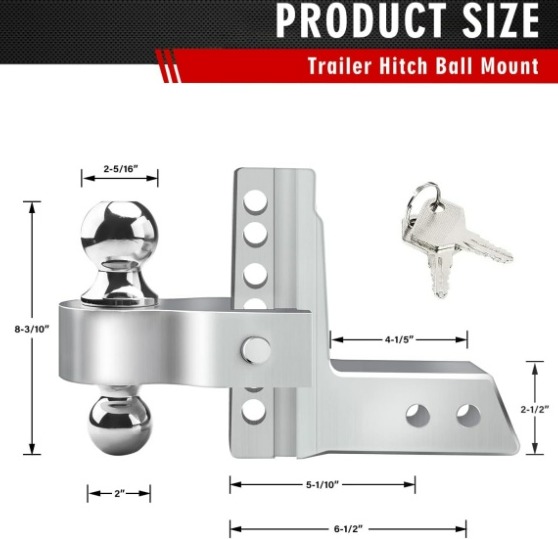 Premium Aluminum Adjustable Trailer Hitch for safe towing, compatible with various trailer sizes and loads Premium Aluminum Adjustable Trailer Hitch for safe towing, compatible with various trailer sizes and loads